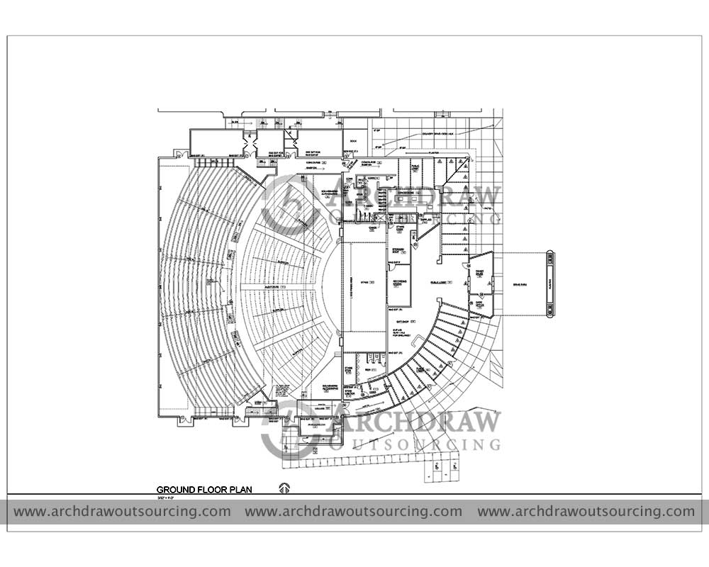 Auditoriam Ground Floor Plan Drawing US