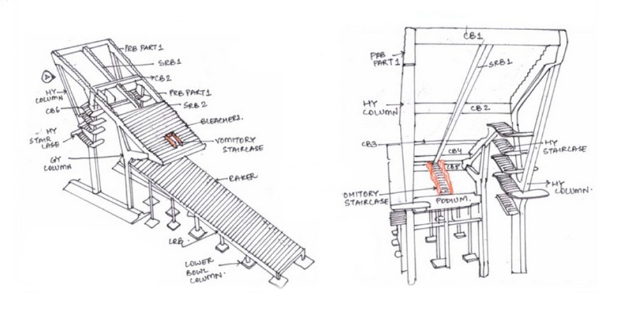 Isometric and Back view of bay