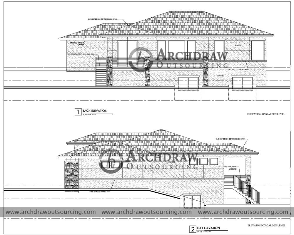 Left Elevation Plan Drawing - Colorado