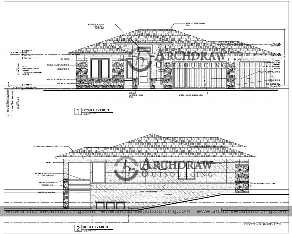 Right Elevation Plan Drawing - Colorado