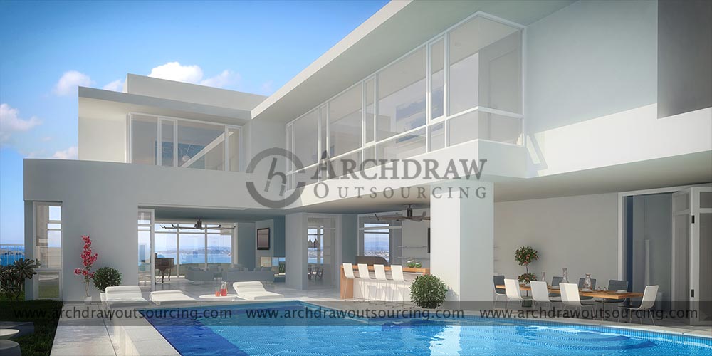 Beach House Exterior Rendering Adelaide