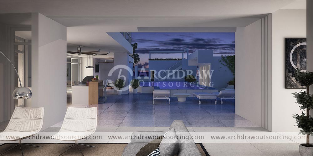 Beach House Interior Rendering Newcastle