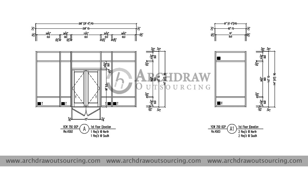 Glazing Shop Drawing Project 1 Floor Elevation Saudi Arabia