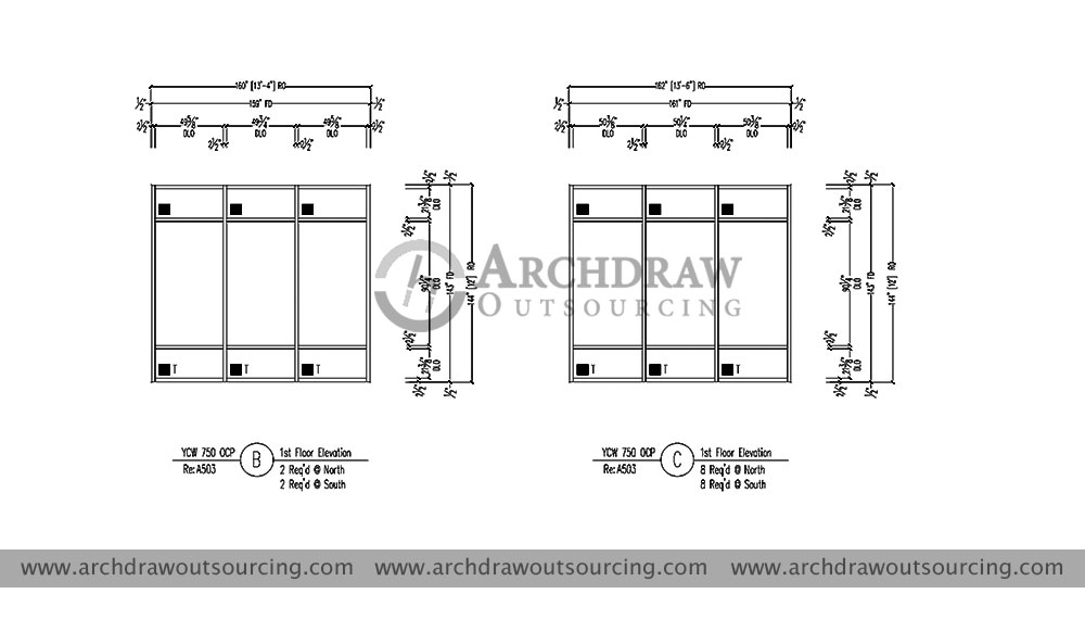 Glazing Shop Drawing Project 1 Floor Elevation Yemen