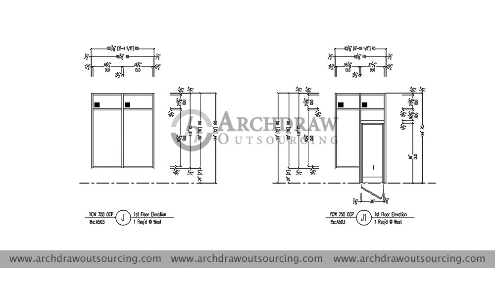 Glazing Shop Drawing Project 2 3 Floor Elevation Oman