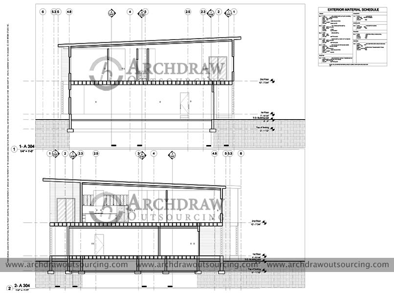 Home Site BIM Elevation Plan Austin