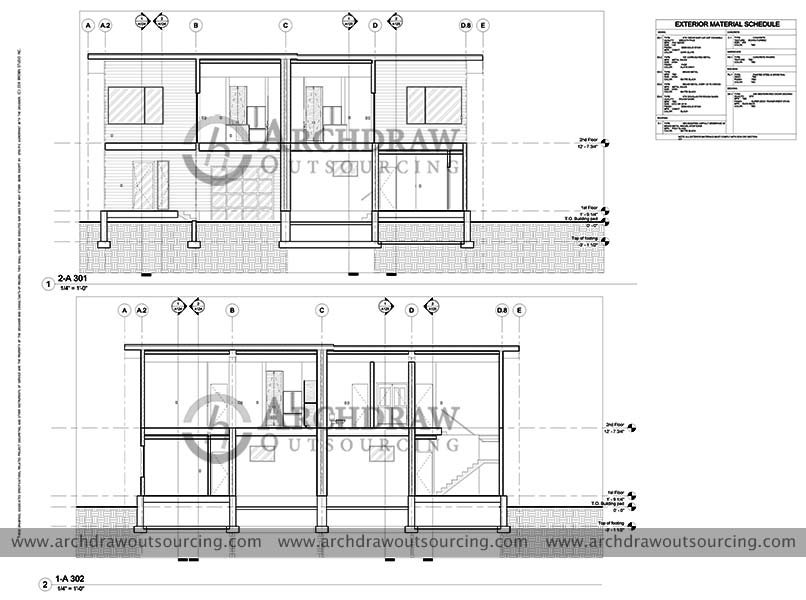 Home Site BIM Elevation Plan Texas