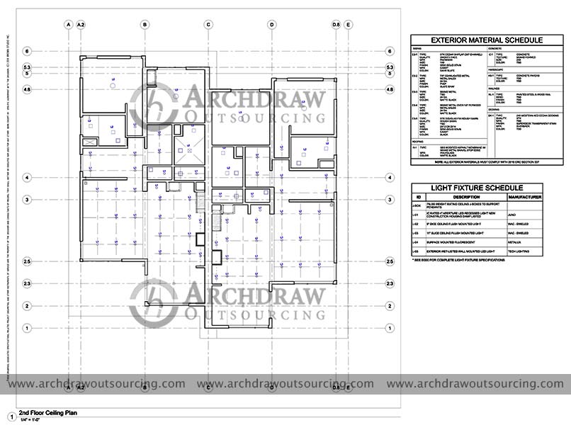 Home Site BIM Reflected Ceiling Plan USA