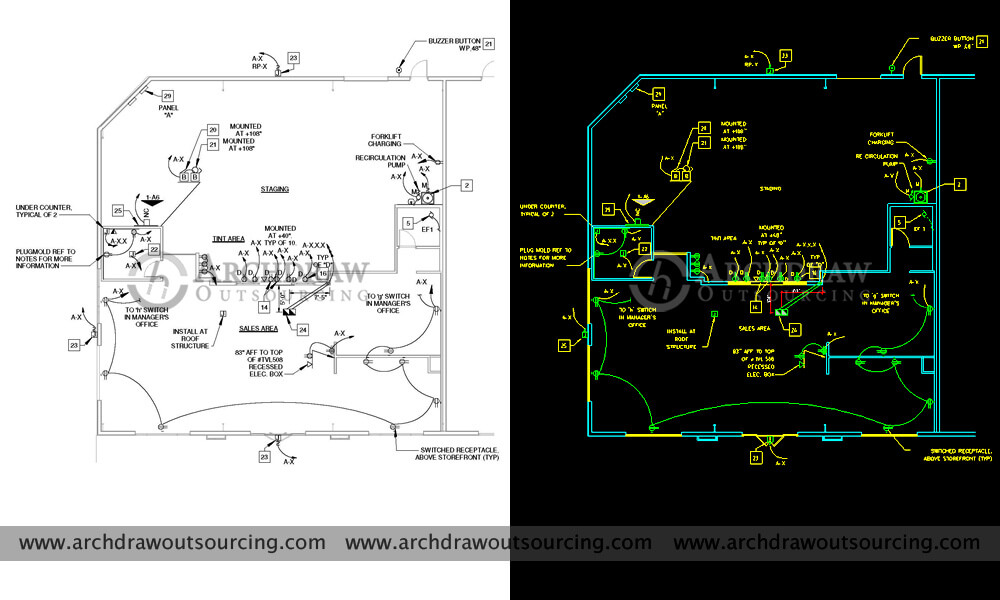 PDF to DWG for Retail Shop