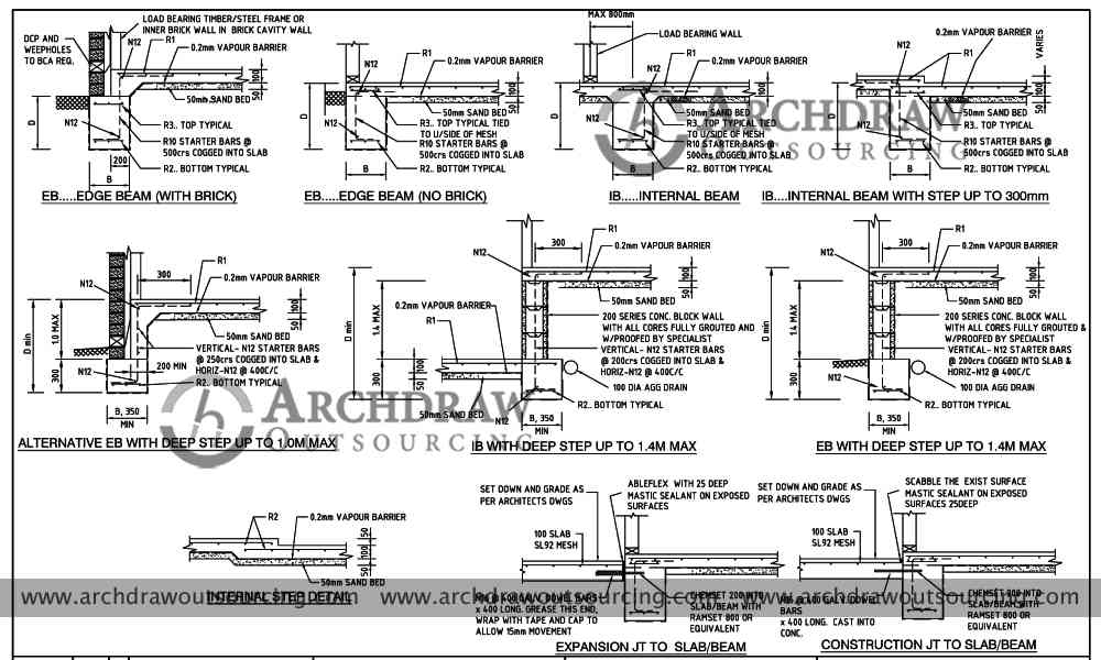 Structural Slabs Beams Detailing Drawing Project Auckland