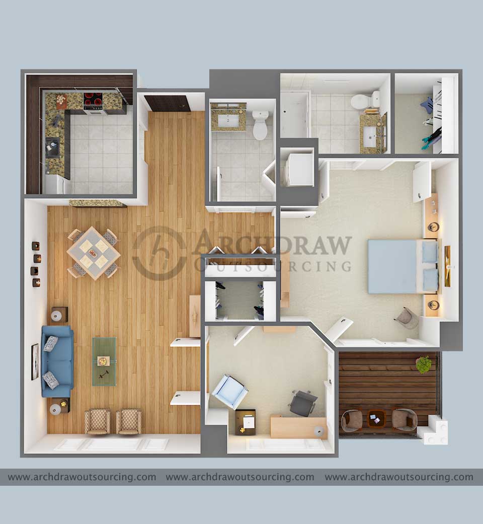 House Plan 3D Render