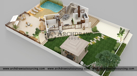 Affordable 3D Floor Plan Rendering Services