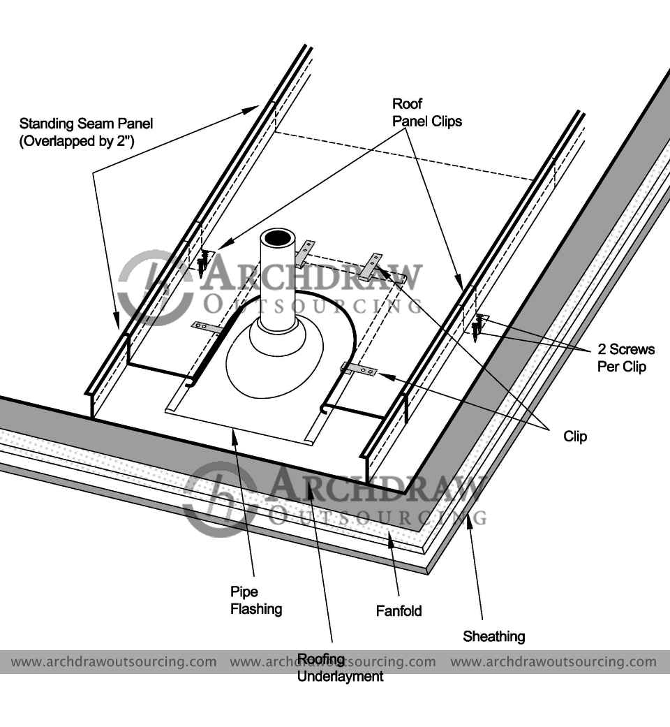 Pipe Flashing Detail - Structural Detailing Services